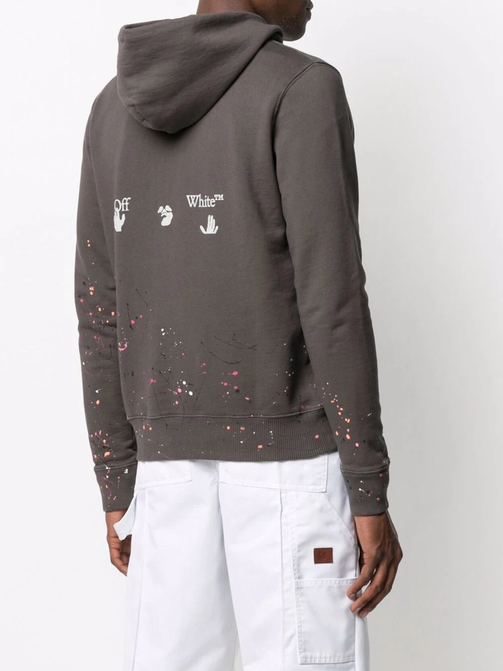 Off-White Paint Splatter Zip Hoodie Grey Off-White