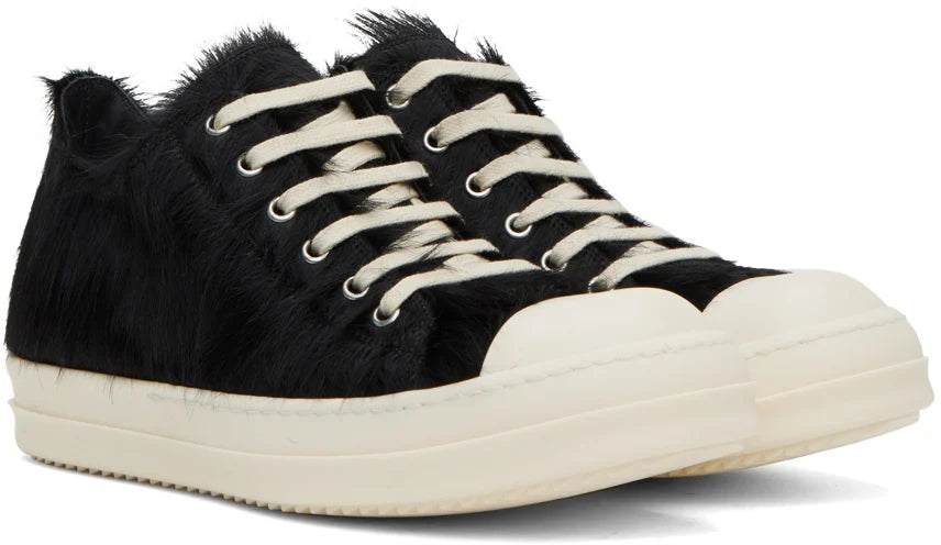 Rick Owens Fur Pony Hair Sneakers Black Rick Owens