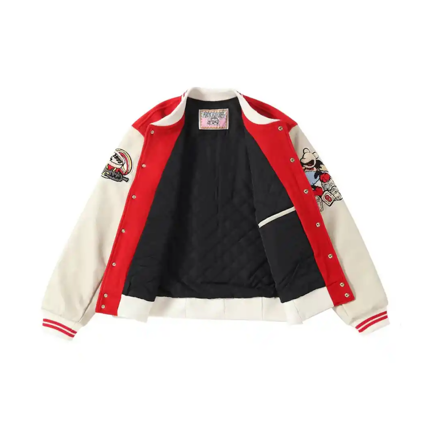 ABCD Jose Wong “A Boy Cant Dress Varsity Teddy Jacket Red ABCD Jose Wong