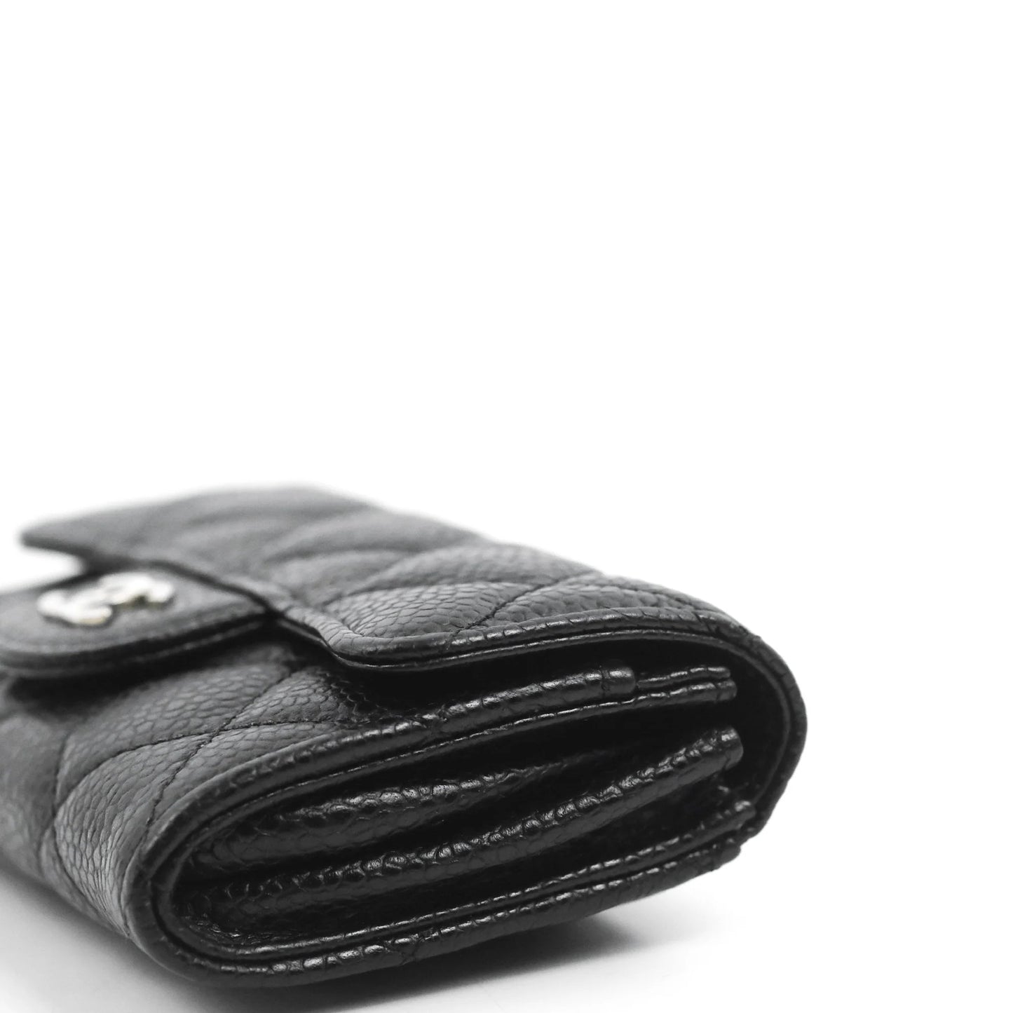 Chanel Flap Card Holder Quilted Caviar Silver-Tone Black Chanel