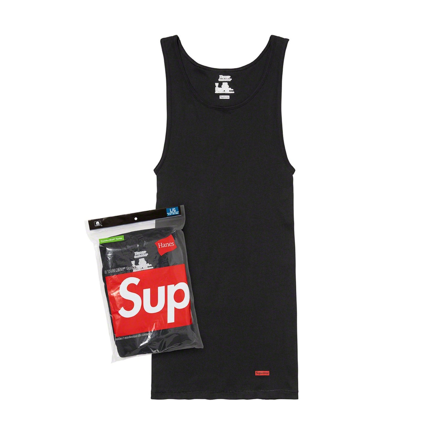 Supreme Hanes Tagless Tank Tops (3 Pack) Black