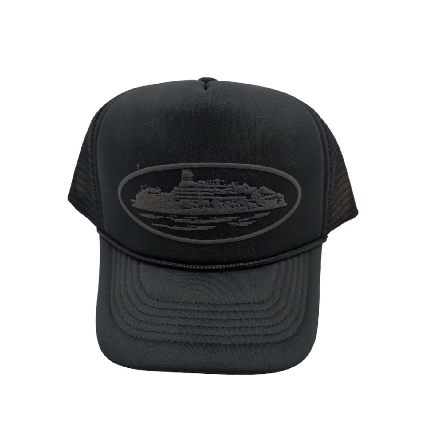 Corteiz Alcatraz Premium Puff Print Trucker Cap Black