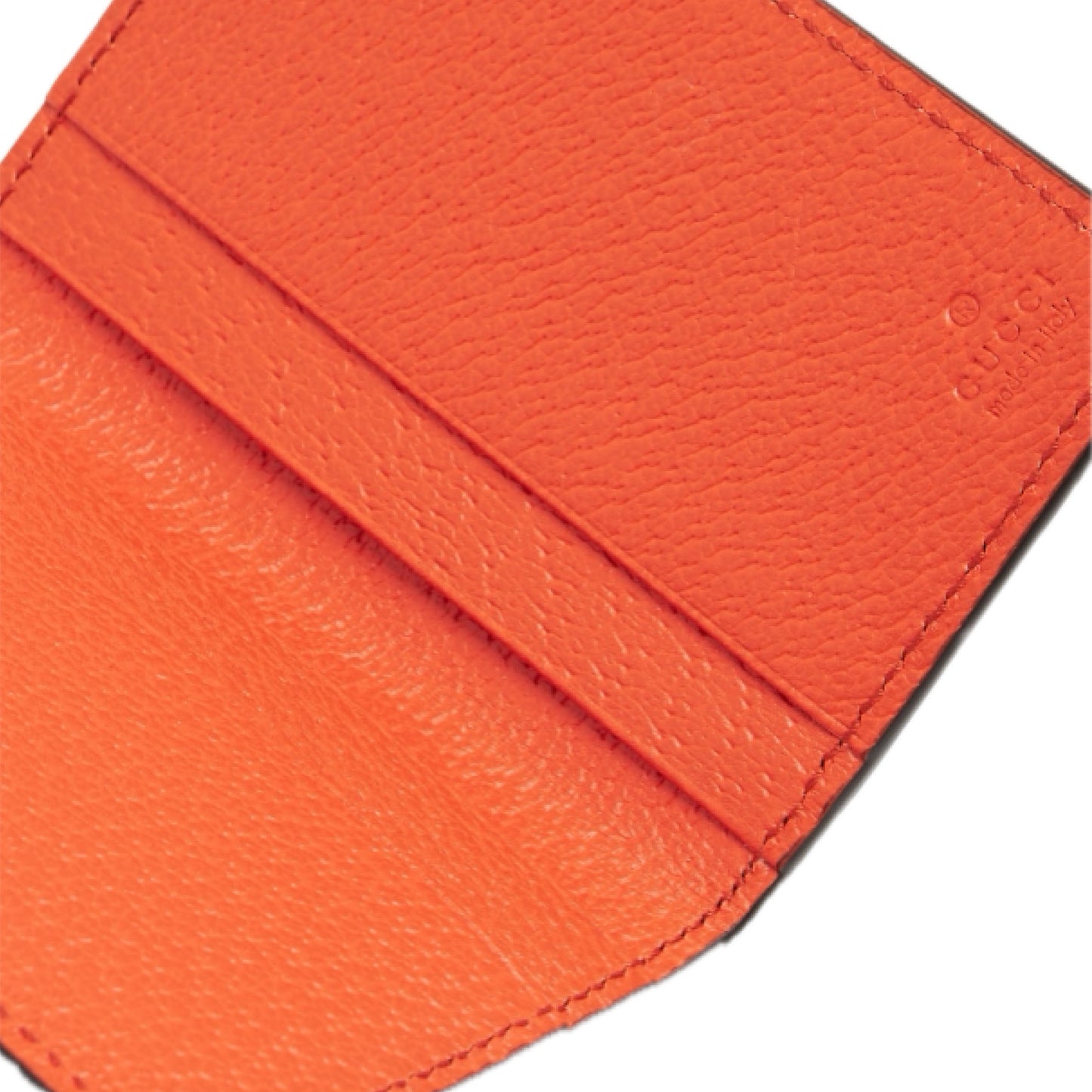 Gucci G Bold Card Holder Case Wallet Black/Orange