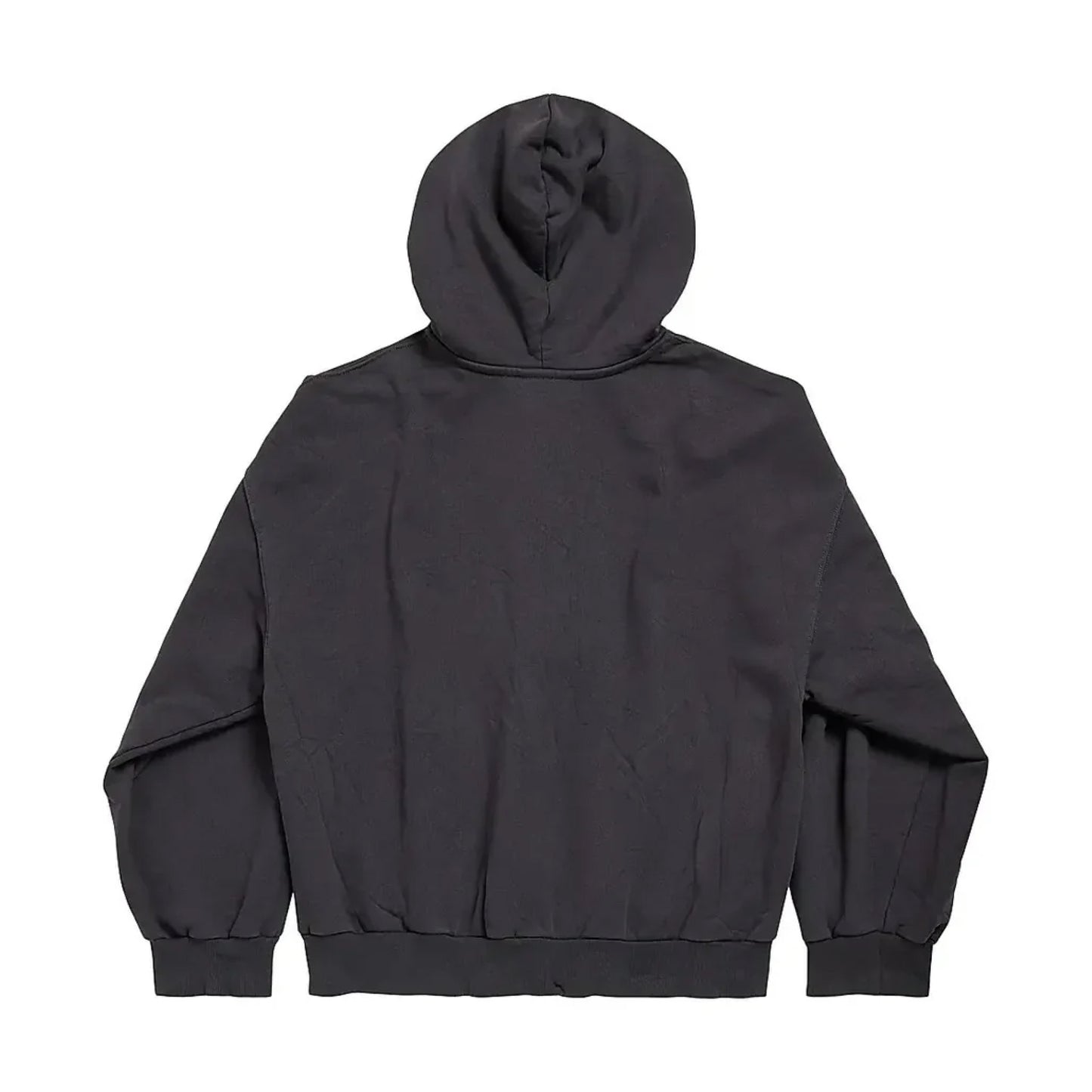 Balenciaga Blank Zip Up Hoodie Faded Black