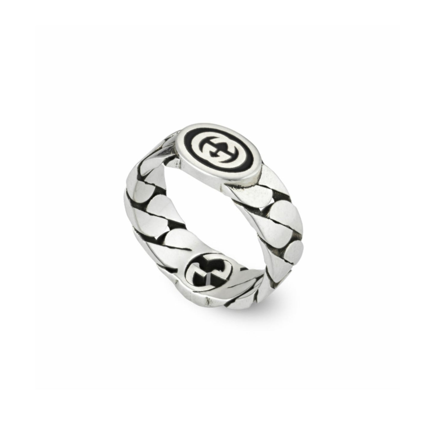 Gucci GG Double Sided Chain Silver Ring