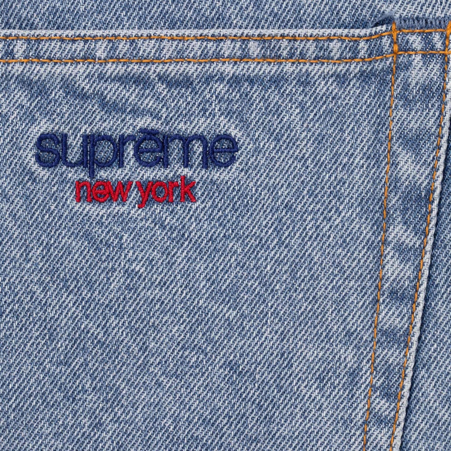 Supreme Baggy Denim Short Washed Indigo Blue