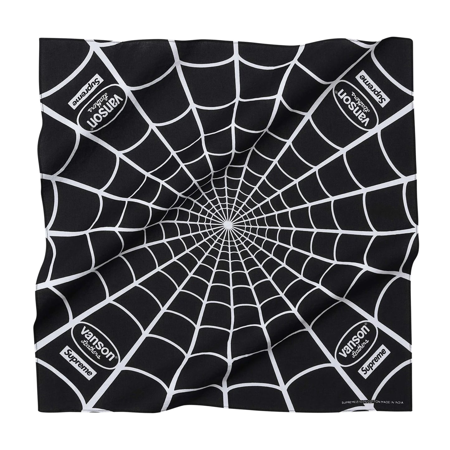 Supreme x Vanson Leathers Spider-Man Bandana Black