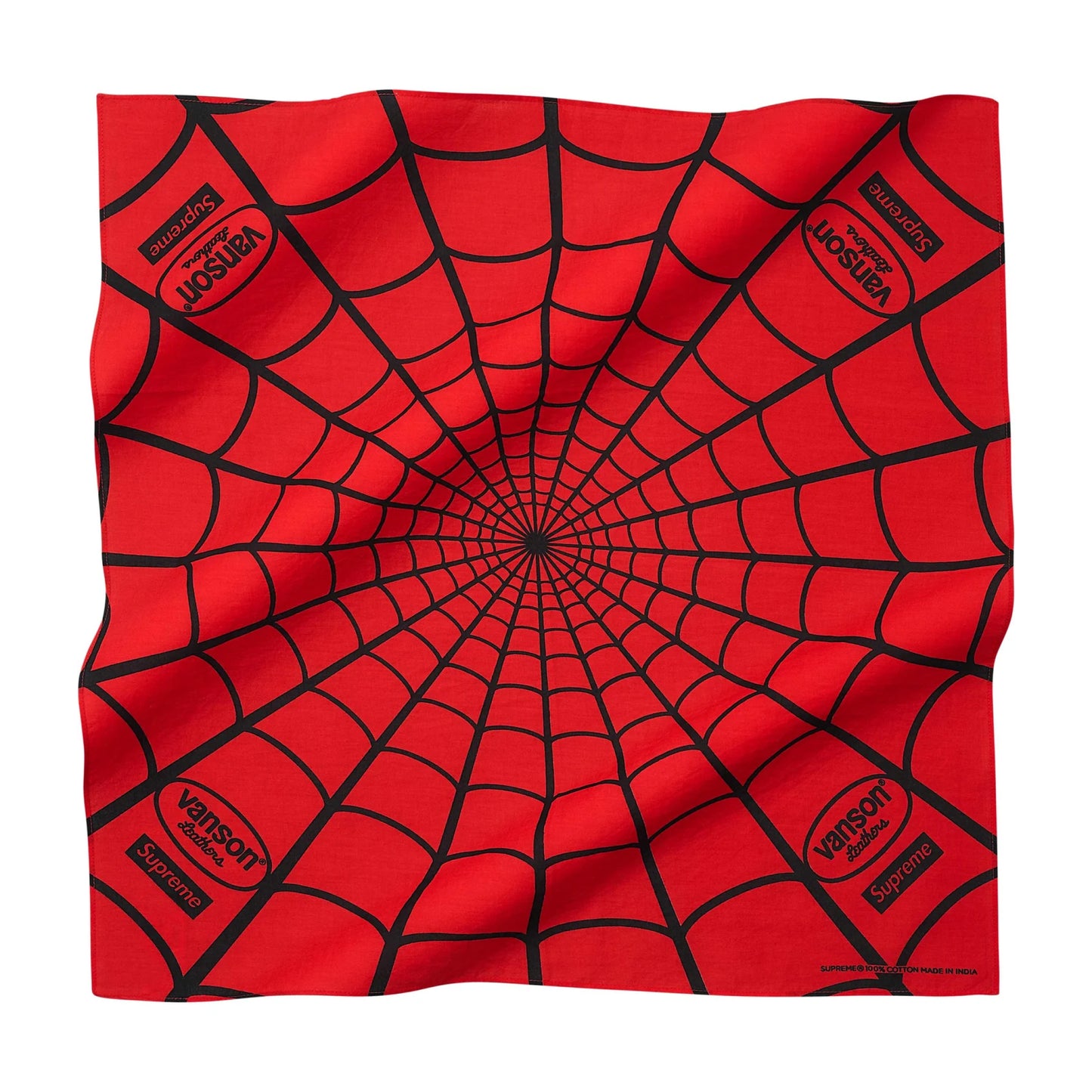 Supreme x Vanson Leathers Spider-Man Bandana Red