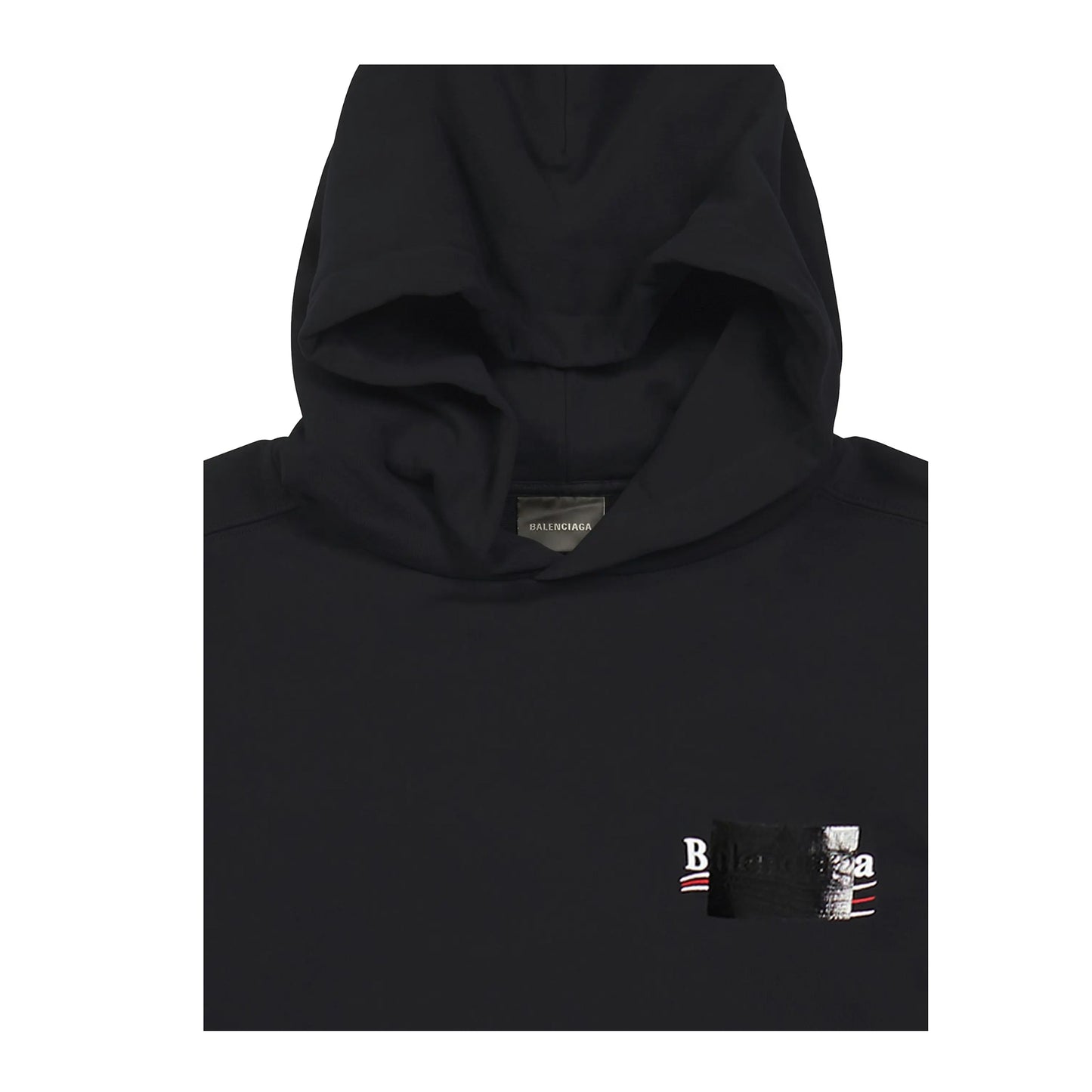 Balenciaga Political Logo Taped Hoodie Black