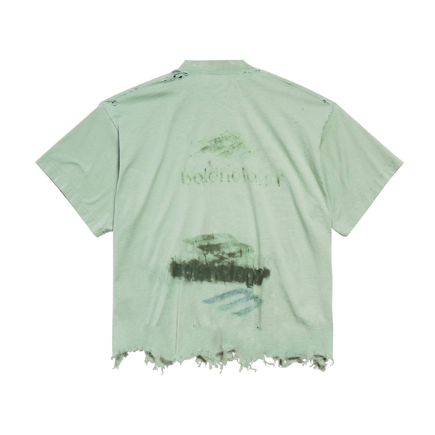 Balenciaga DIY Logo Cropped Tee Green