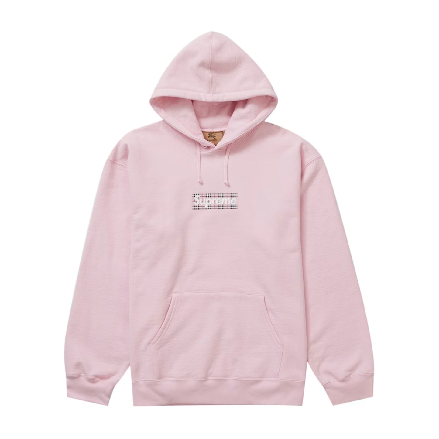 Supreme Burberry Box Logo Hooded Sweatshirt Light Pink