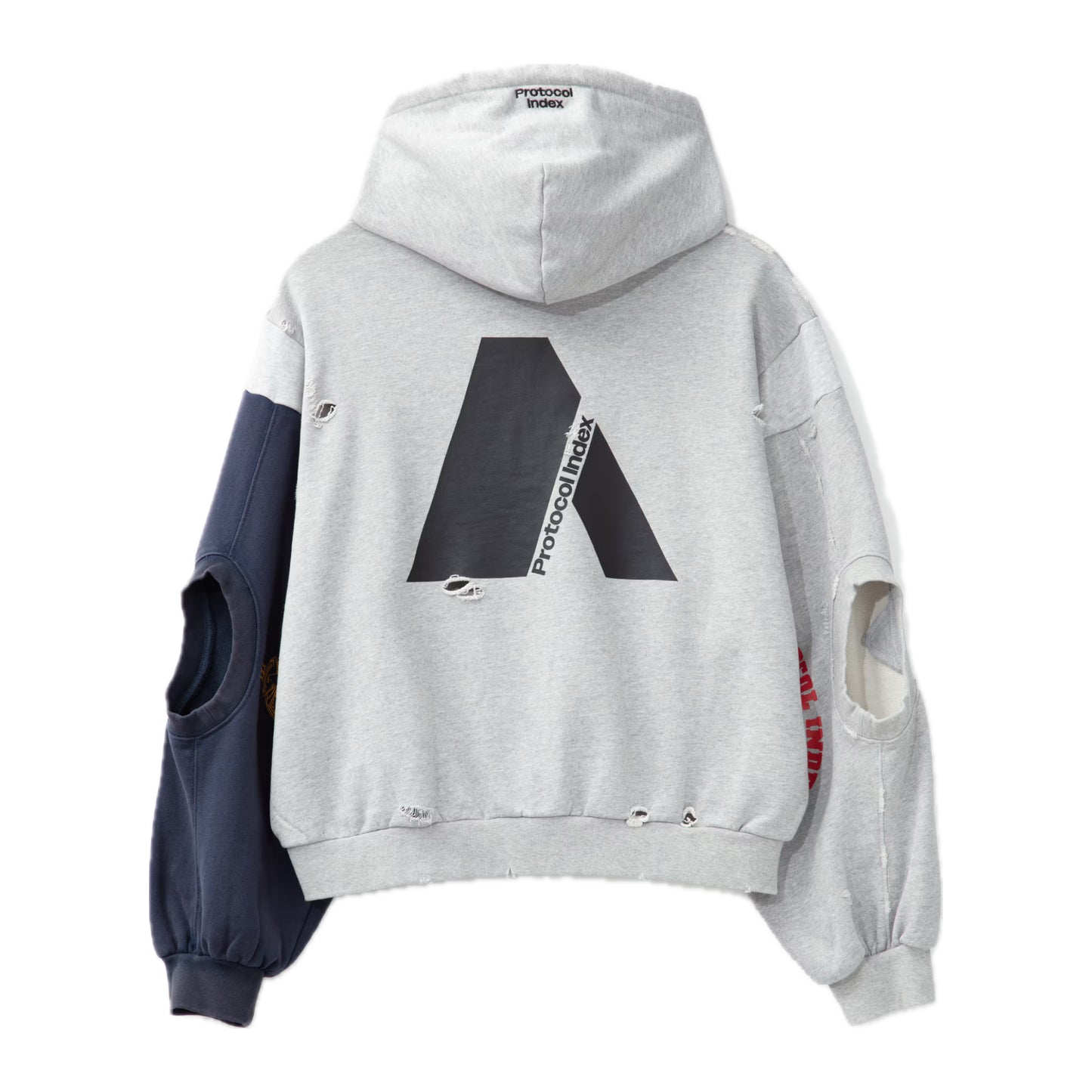 Protocol Index ARMY Reconstructed Zip Hoodie Grey/Blue