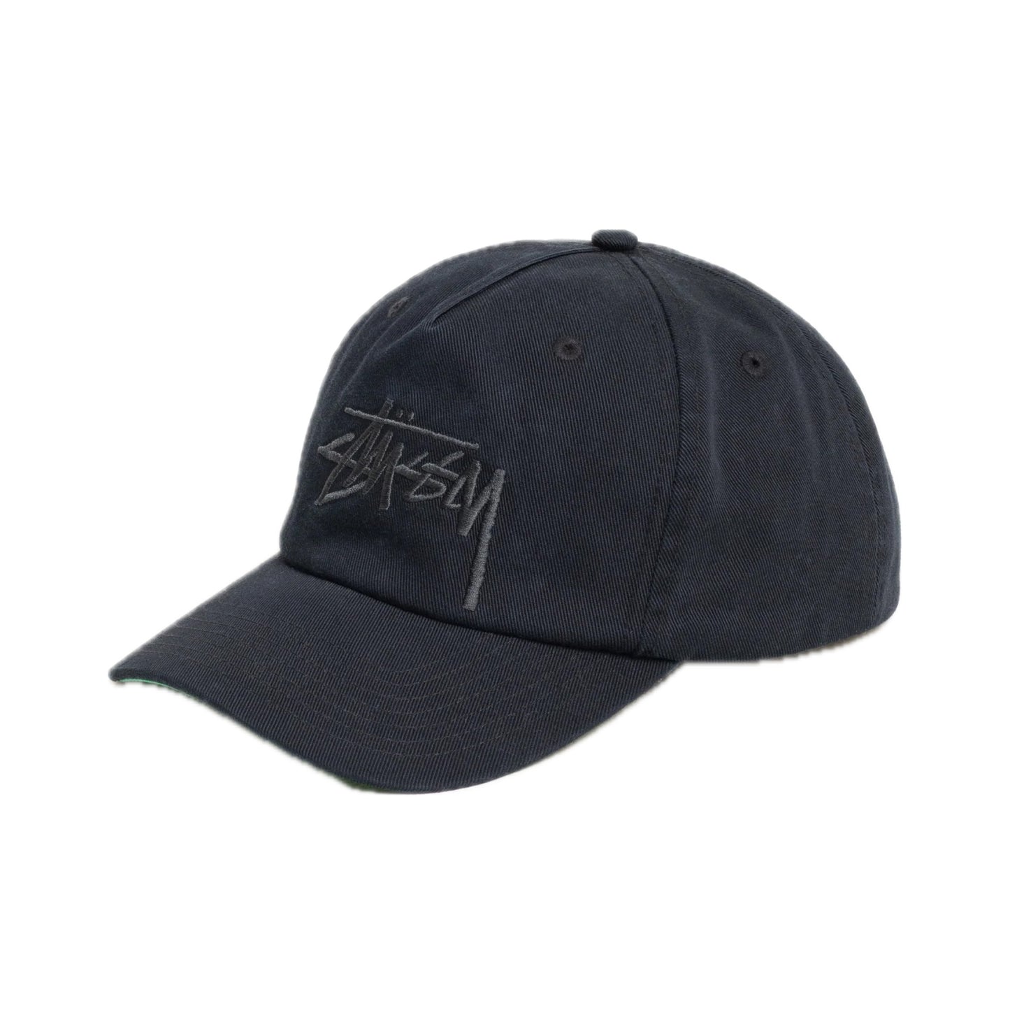 Stussy Big Stock Snapback Cap Black On Black