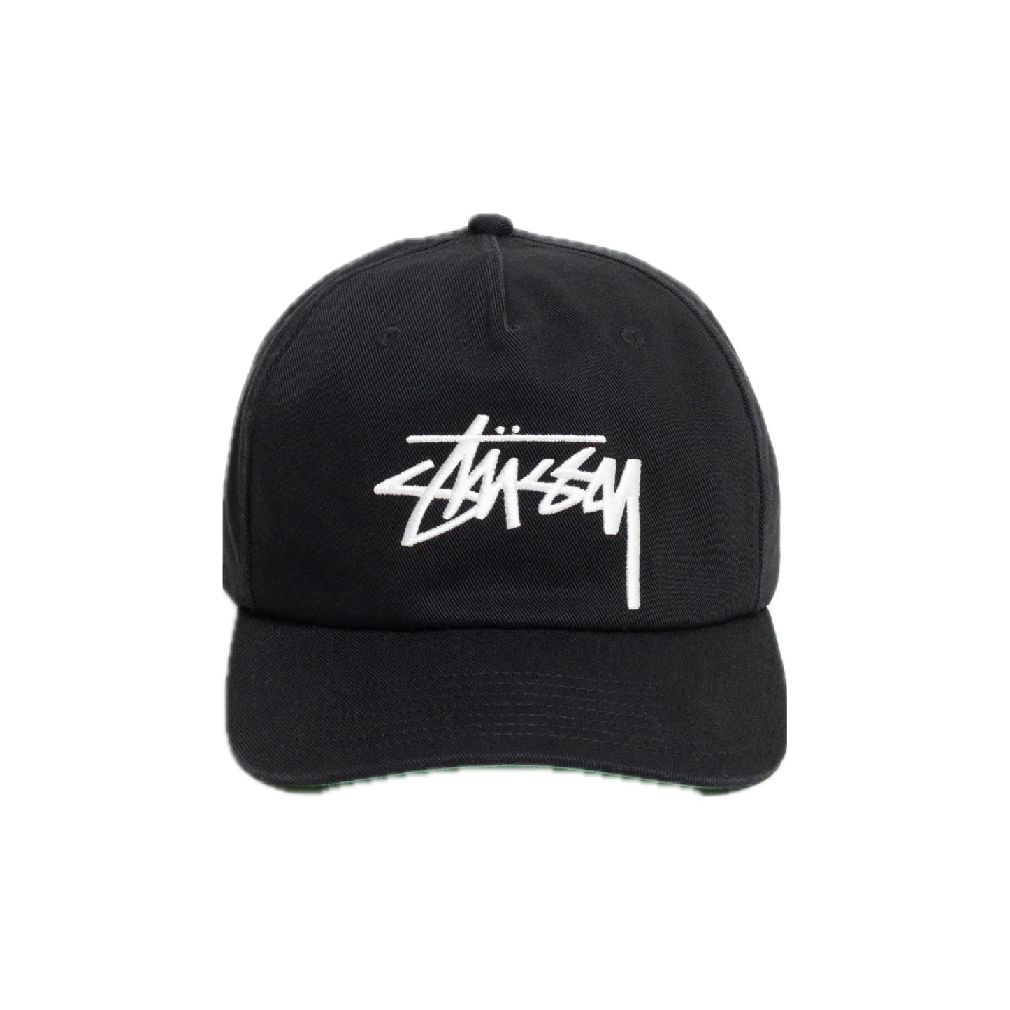 Stussy Big Stock Snapback Cap White On Black