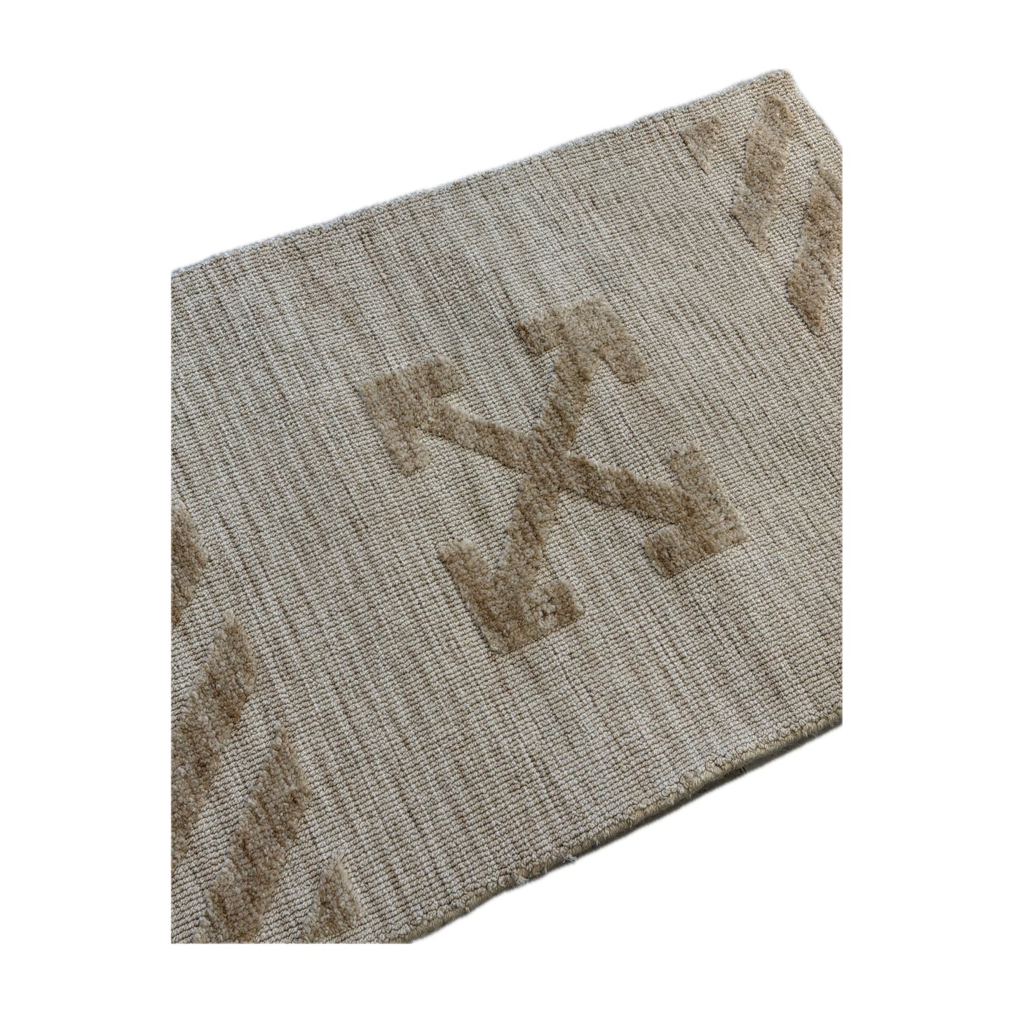 Off-White Arrow Stripes Logo Door Mat Rug Tan