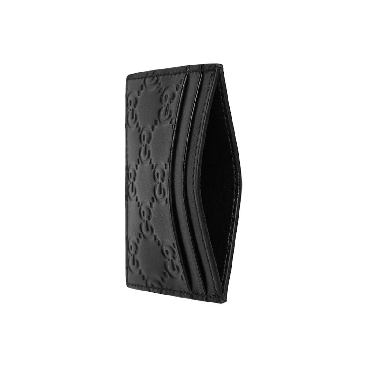 Gucci Monogram Leather Card Holder Black