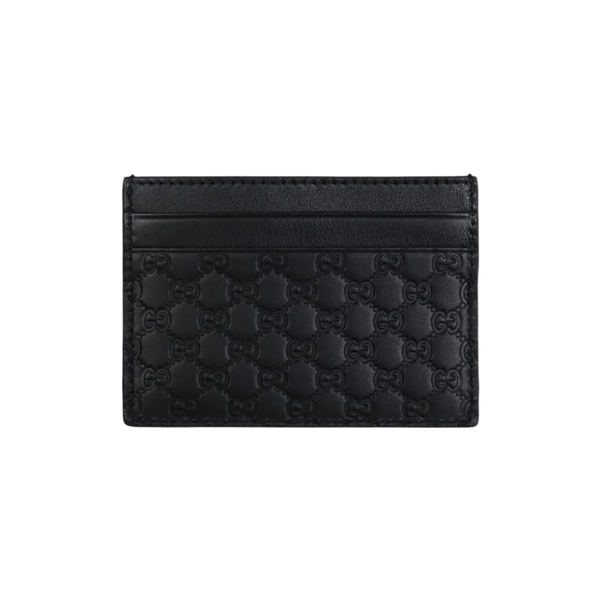 Gucci Mini Monogram Leather Card Holder Black
