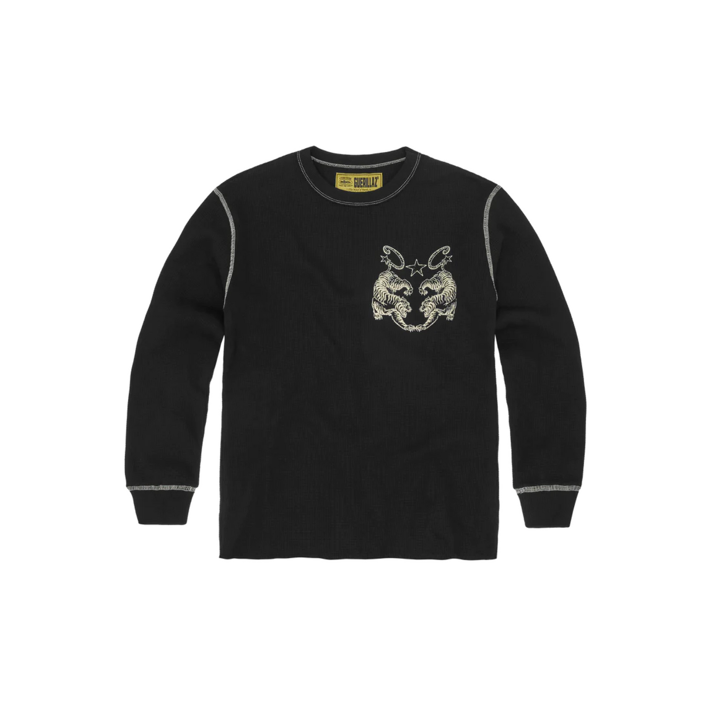 Corteiz Tiger Contrast Waffle Longsleeve Black Corteiz
