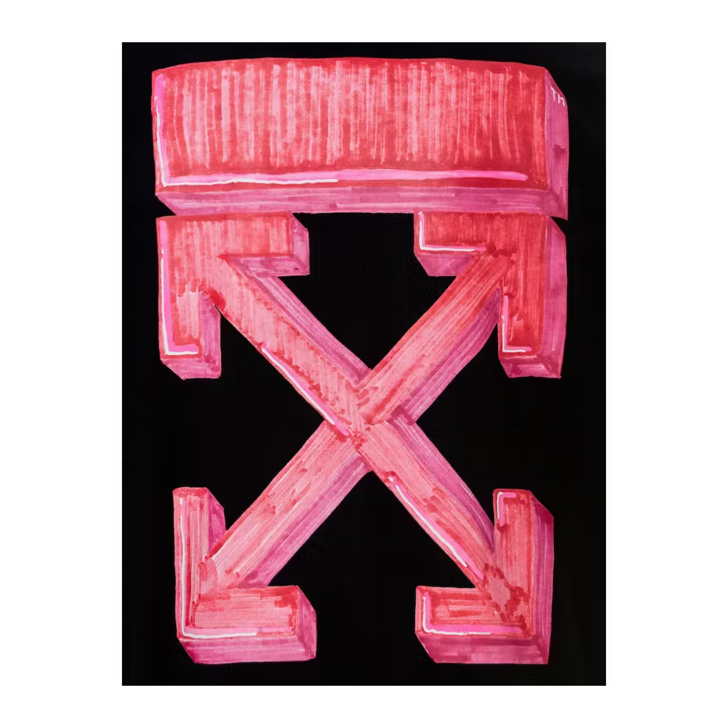 Off-White Oversize Fit Marker Arrows Crewneck Sweatshirt Black/Red Off-White