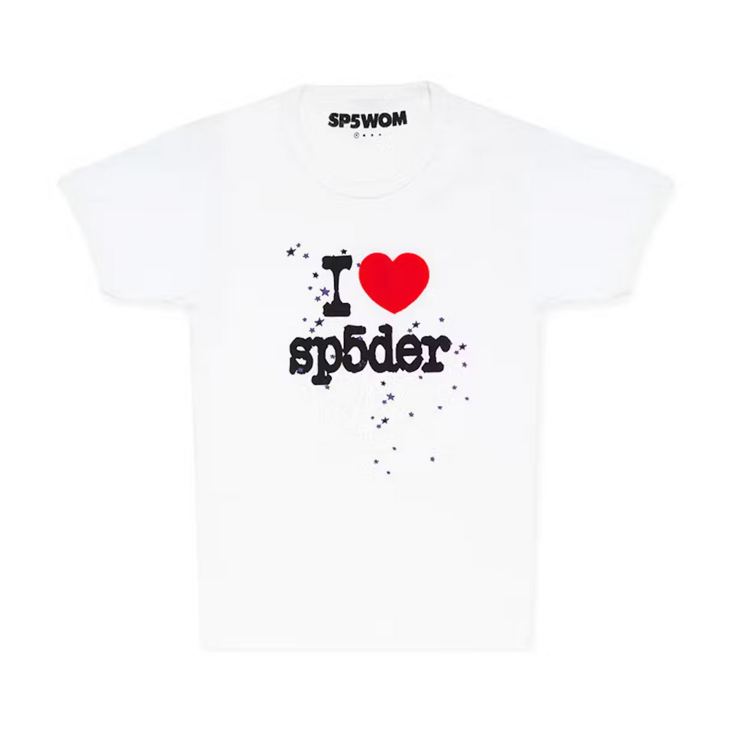 Sp5der I Heart SP5DER Baby Tee White SP5DER