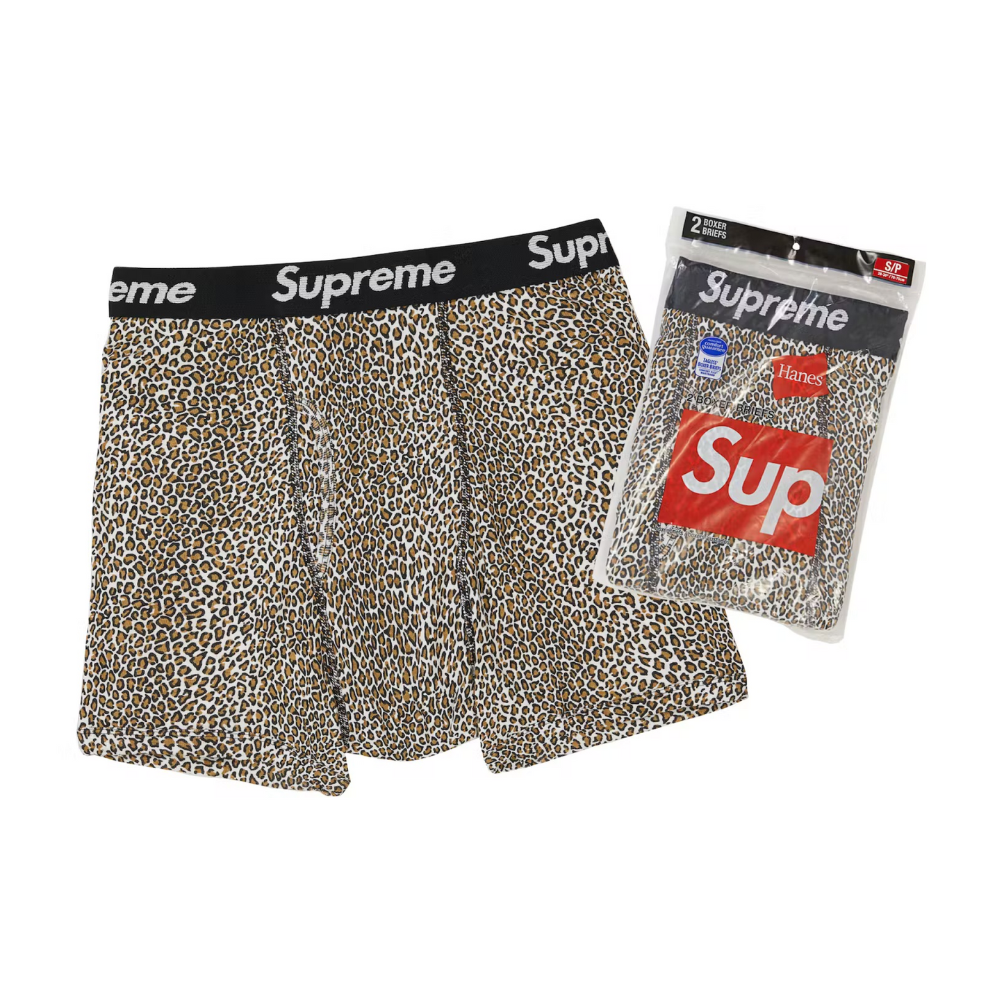 Supreme Hanes Leopard Boxer Briefs (2 Pack) Leopard Supreme