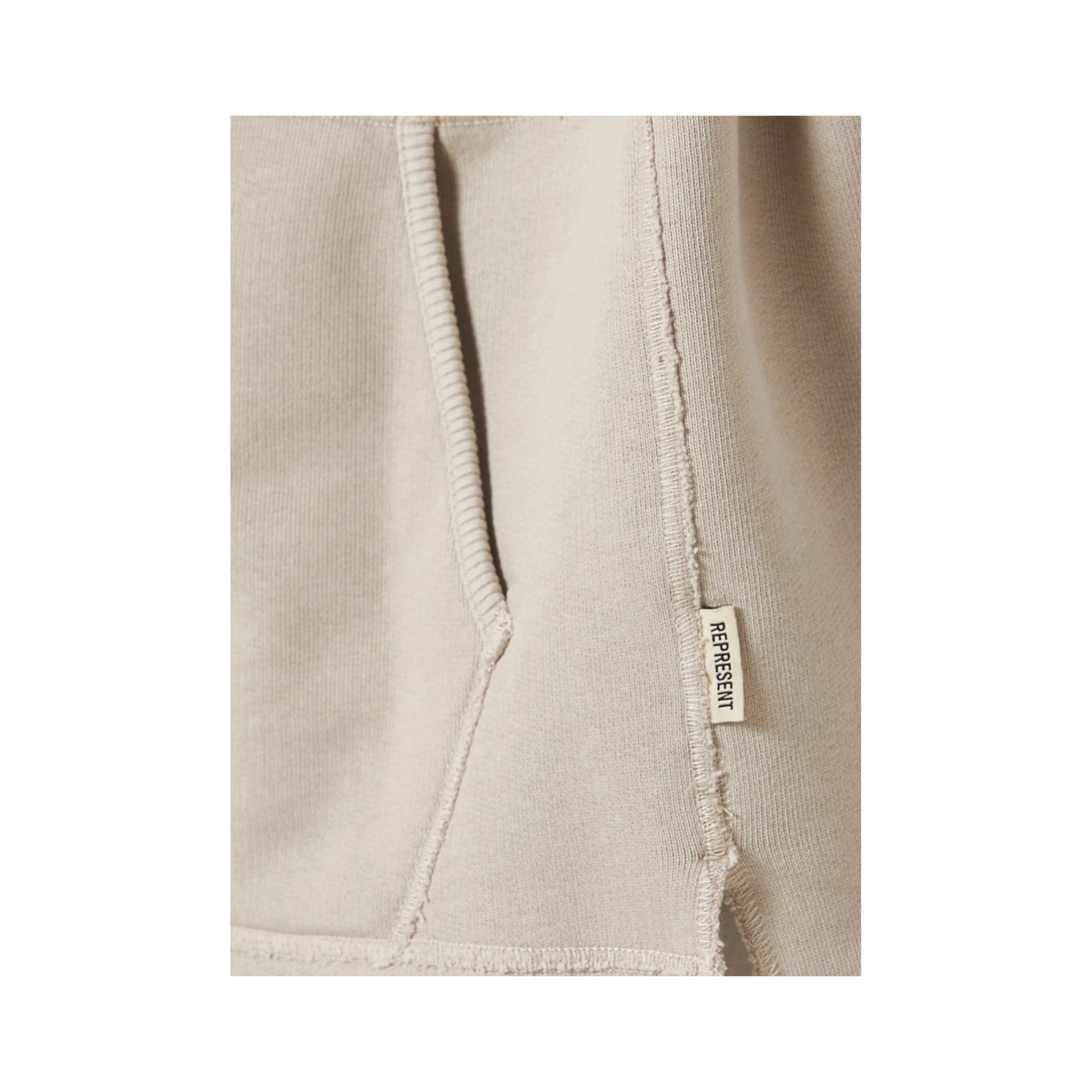 Represent Stepped Hem Hoodie Beige