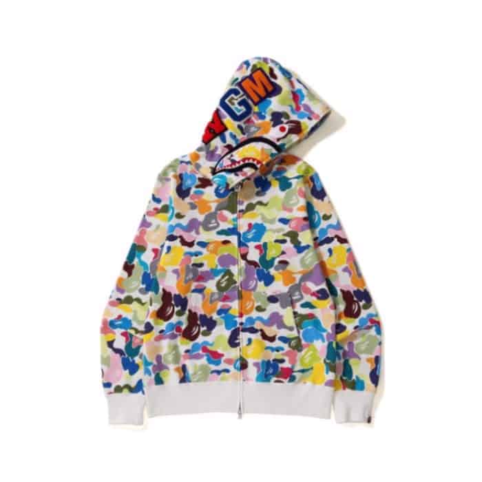 Bape Multi Camo Shark Full Zip Hoodie Bape