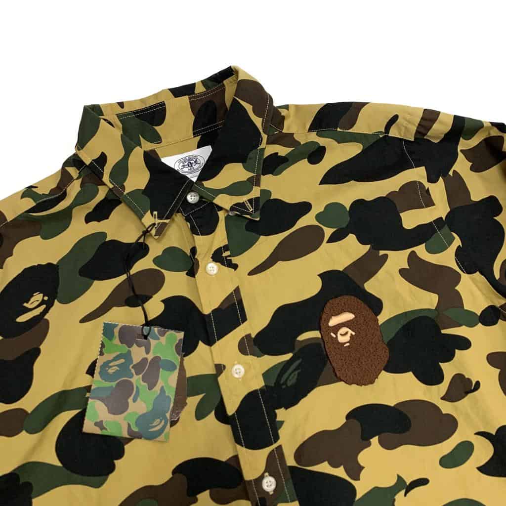 Bape 1st Camo Button Up Shirt Yellow Bape
