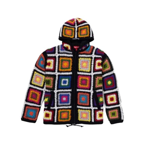 Supreme Crochet Hooded Zip Up Sweater Multicolor – CRUIZER