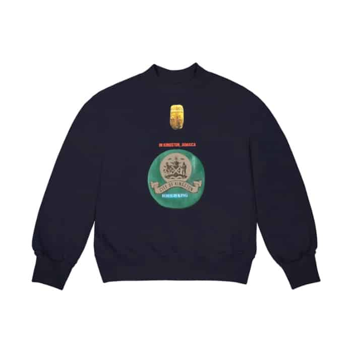 Kanye West Jesus Is King Jamaica Seal I Crewneck Navy Kanye West