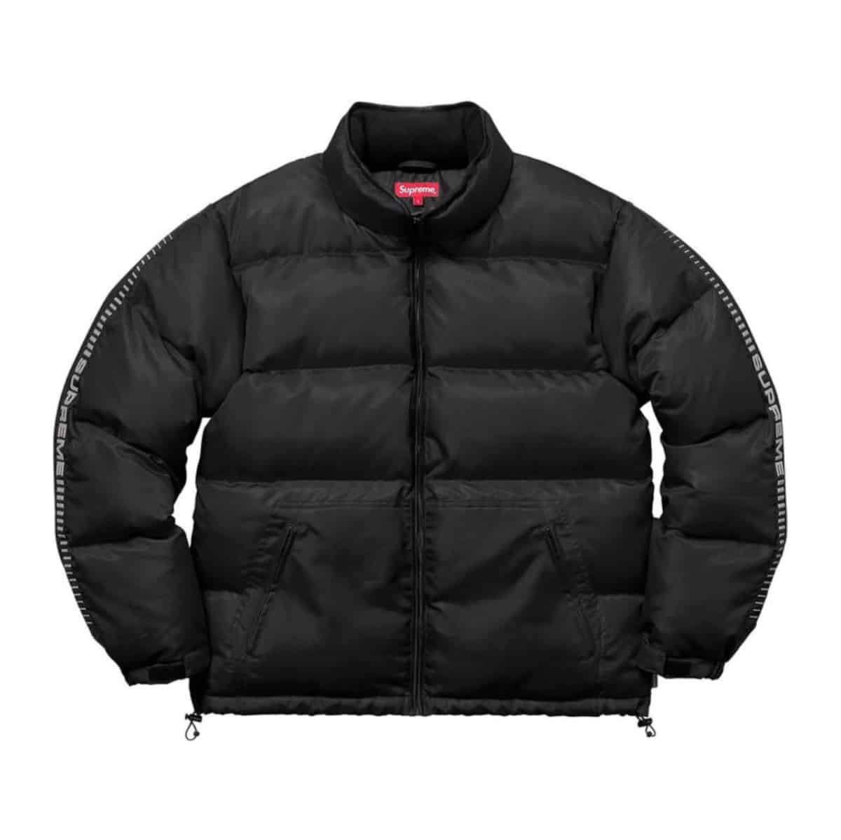 Supreme reflective sleeve 2025 logo puffy jacket