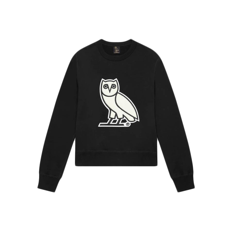 OVO Owl Chenille Logo Crewneck Black OVO