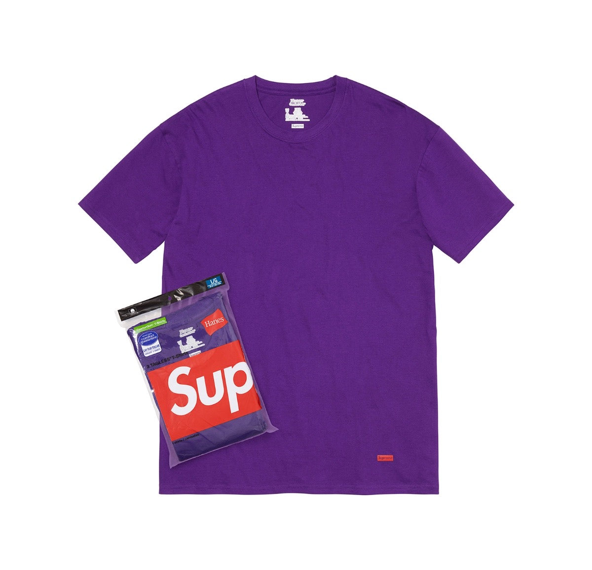 Supreme Hanes Tagless Tees (2 Pack) Purple Supreme
