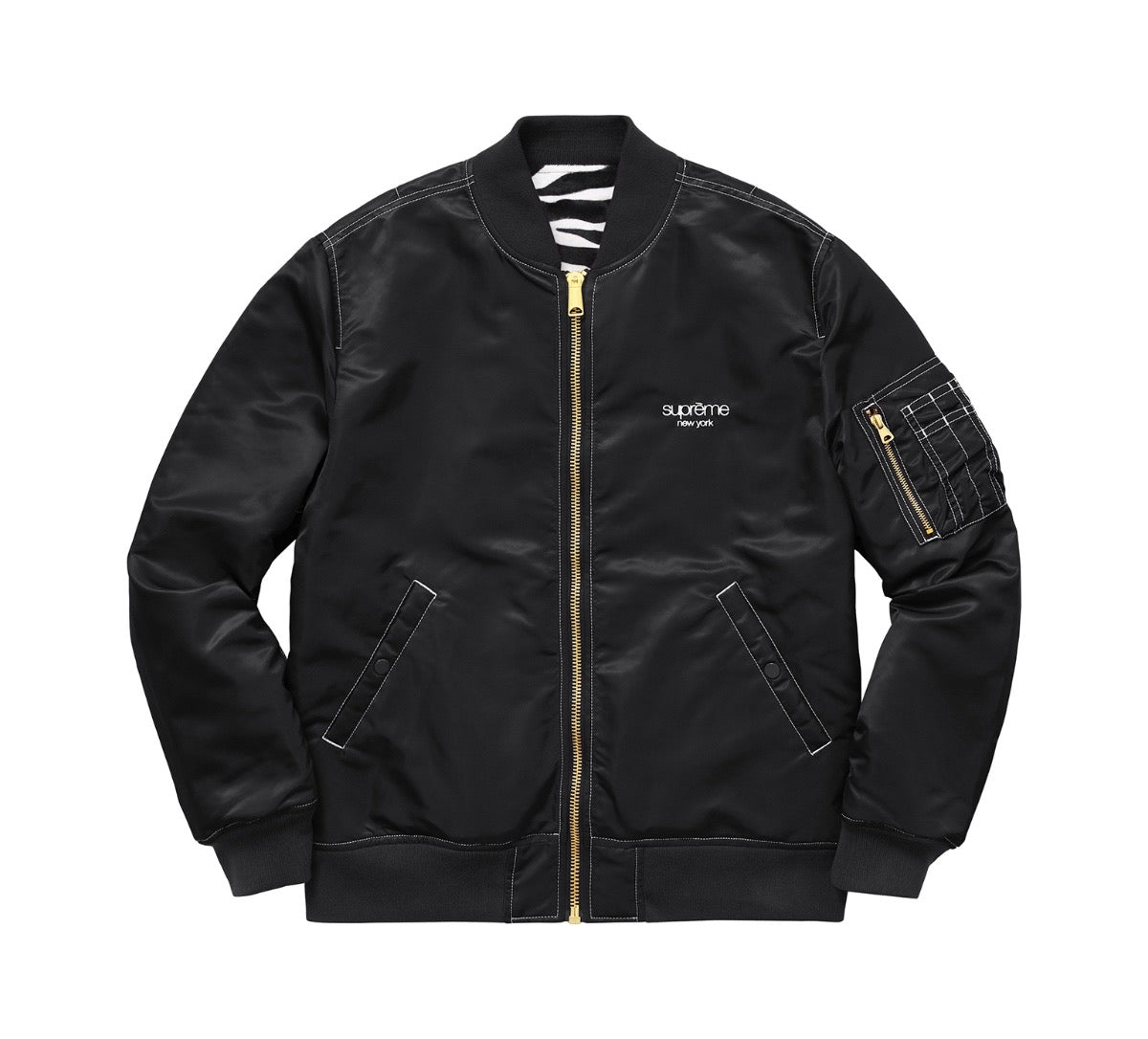 Supreme Contrast Stitch Reversible MA-1 Jacket Black – CRUIZER