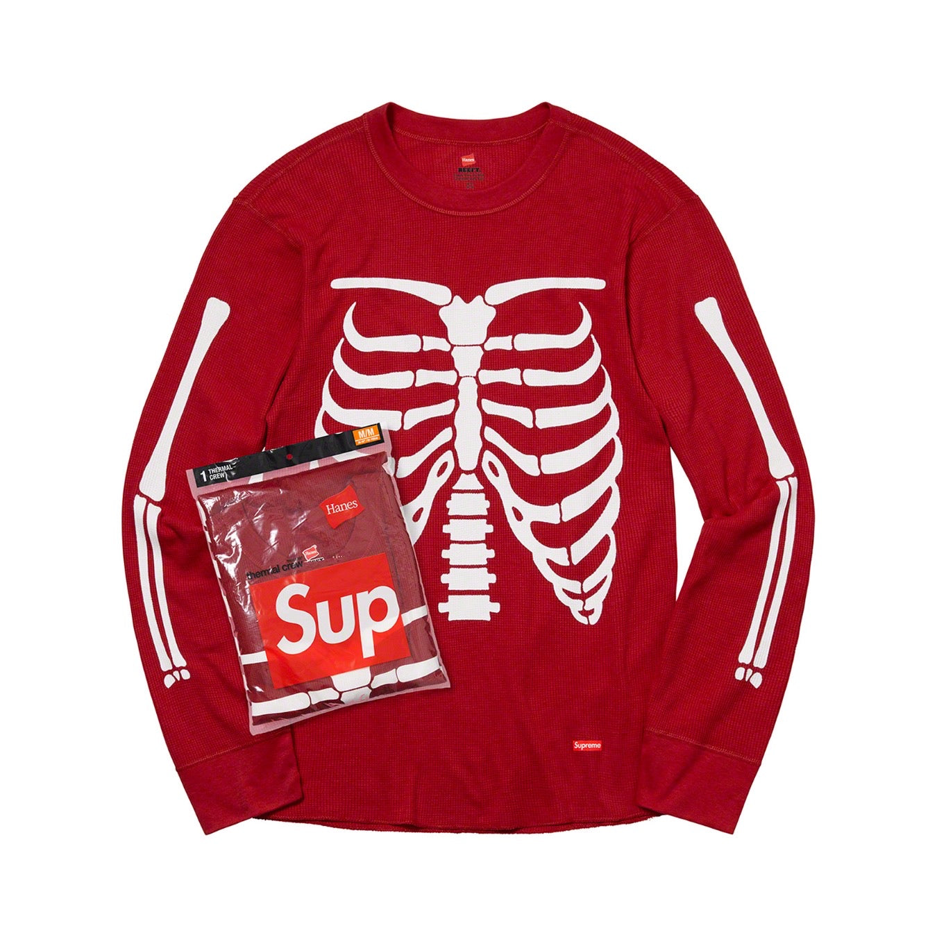 Supreme Hanes Bones Thermal Crew (1 Pack) Red Supreme