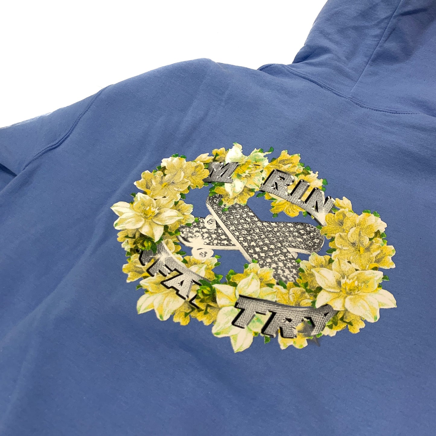 Marino Infantry Floral M Logo Hoodie Light Blue Marino Infantry