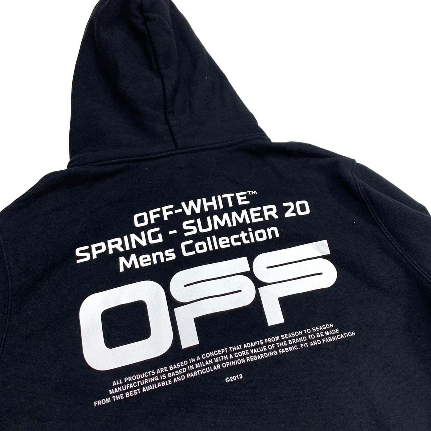 Off-White Wavy Line Logo Zip Hoodie Black Off-White