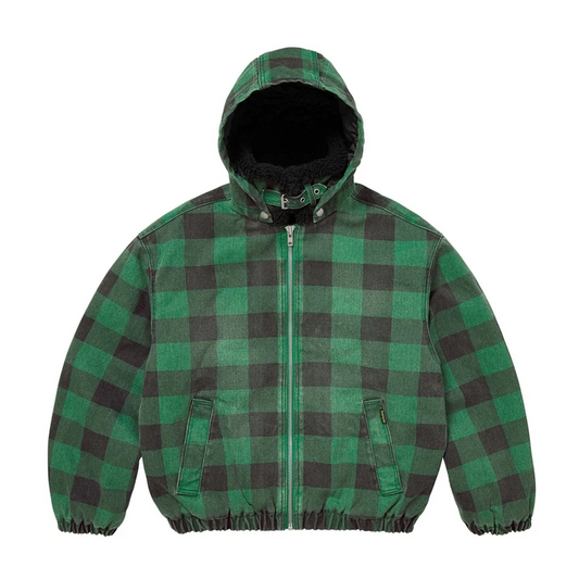Supreme Faux Sherling Lined Bomber Jacket (FW25) Plaid Green