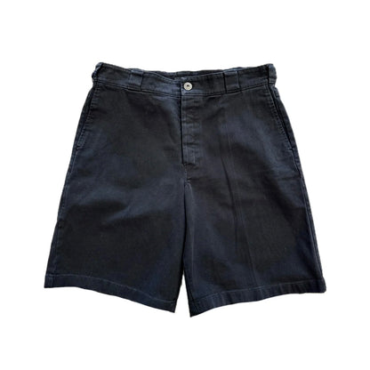 Prada Triangle Logo Denim Shorts Black