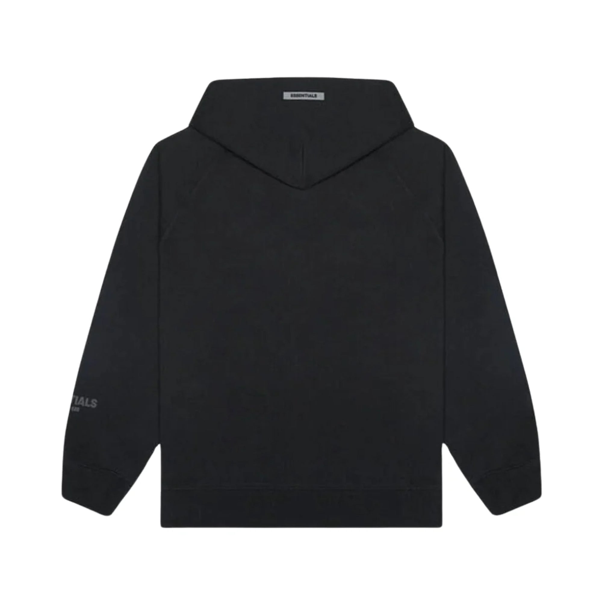 Fear of god essentials logo pullover hoodie black best sale