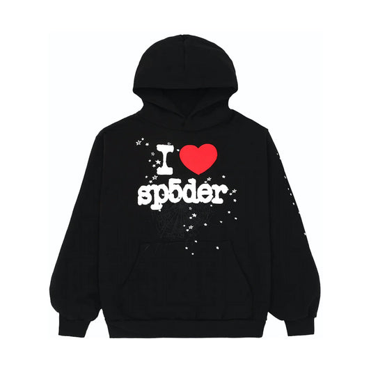 Sp5der I Heart SP5 Souvenir Hoodie Black