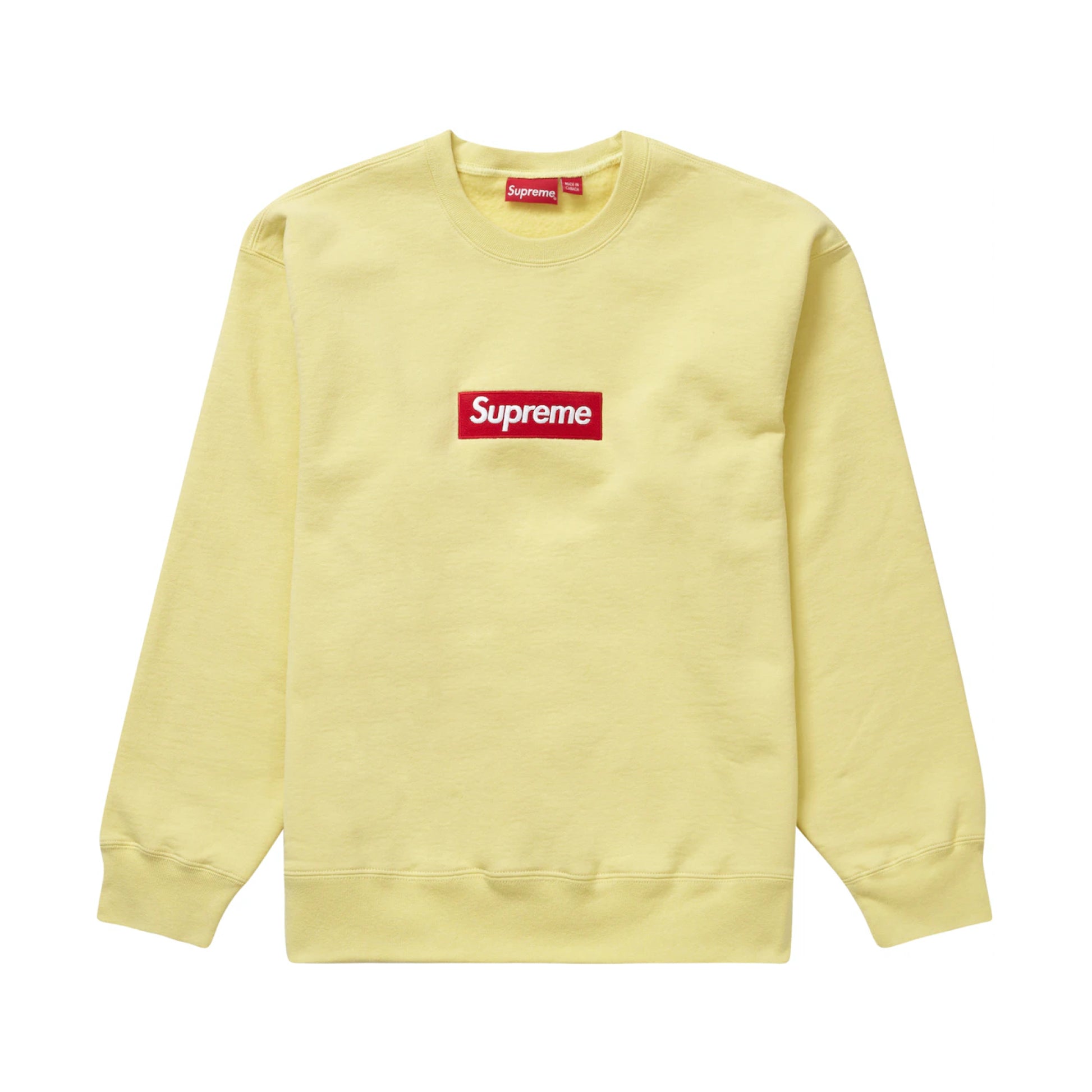 Supreme Box Logo Crewneck (FW22) Pale Yellow Supreme