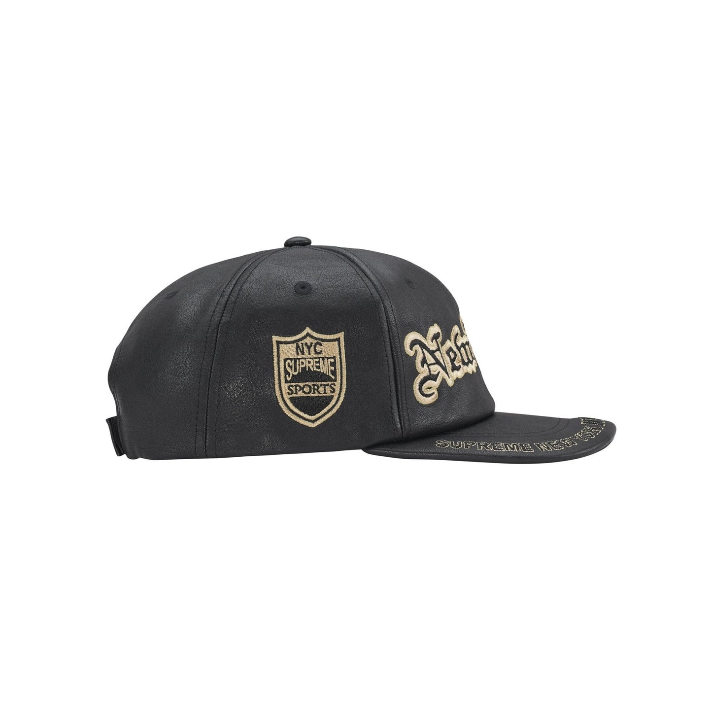 Supreme New York Leather 6-Panel Black
