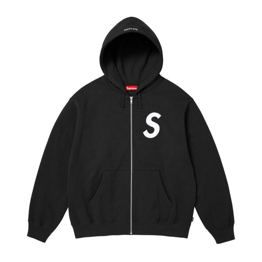 Supreme S Logo Zip Up Hooded Sweatshirt (FW25) Black