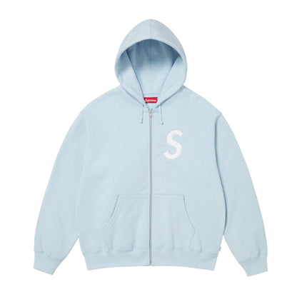 Supreme S Logo Zip Up Hooded Sweatshirt (FW25) Light Blue
