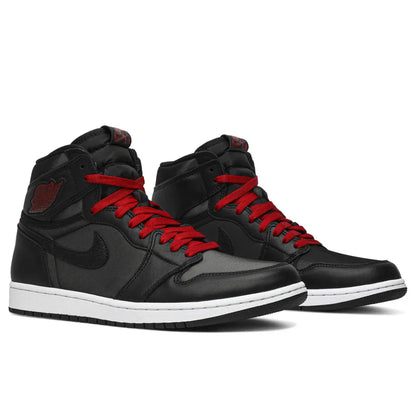 Air Jordan 1 Retro High Black Satin Gym Red