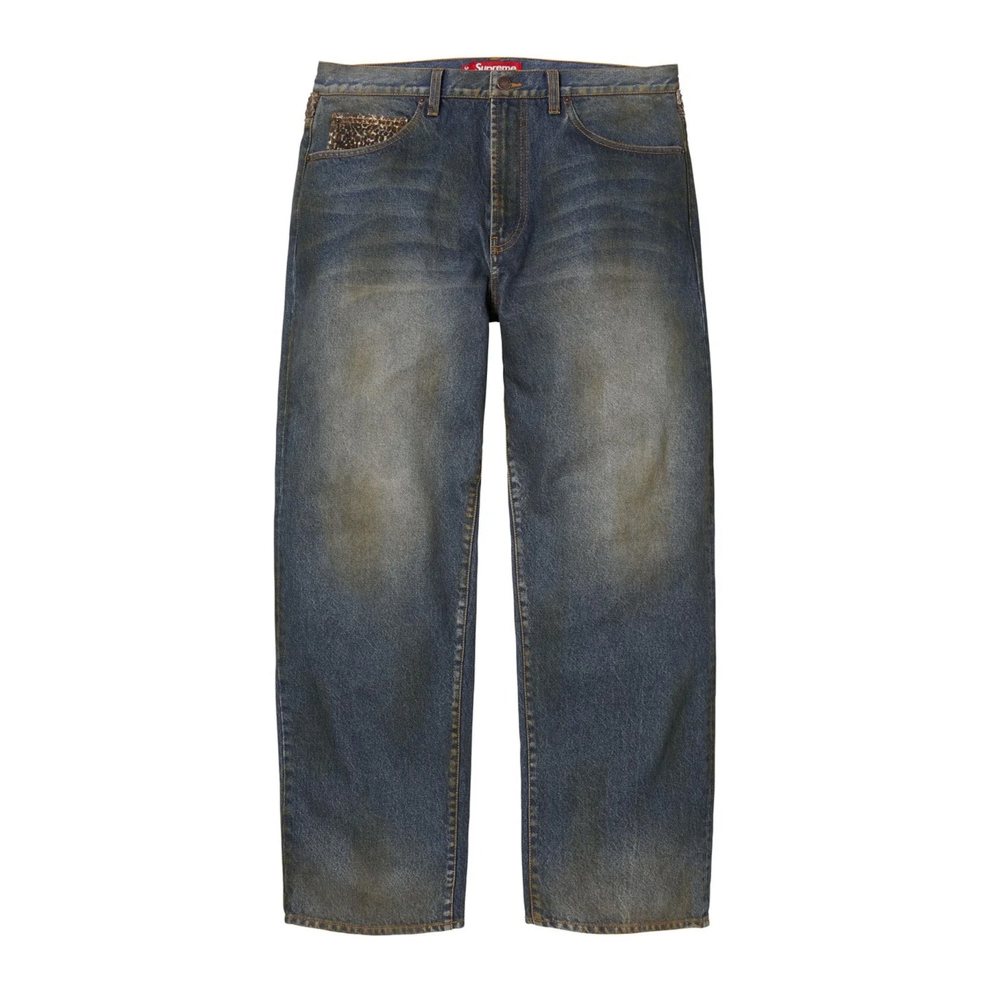 Supreme Leopard Faux Fur Loose Fit Jean