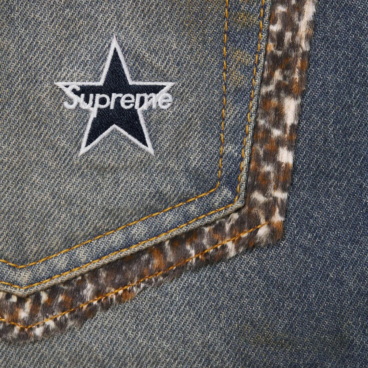 Supreme Leopard Faux Fur Loose Fit Jean