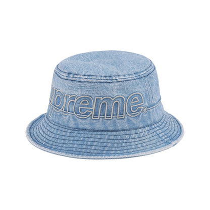 Supreme Big Logo Outline Crusher Denim Hat
