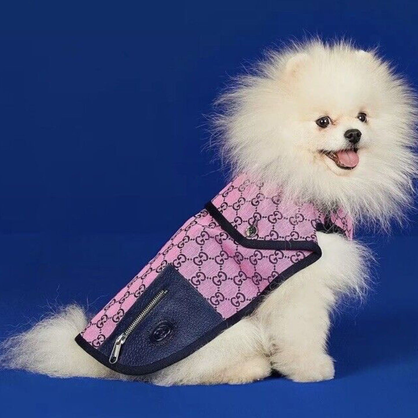 Gucci GG Monogram Dog Jacket Coat Pink
